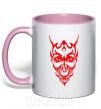 Чашка з кольоровою ручкою Демон Ніжно рожевий фото