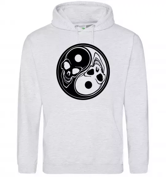 Мужская толстовка (худи) Інь Янь Серый меланж фото