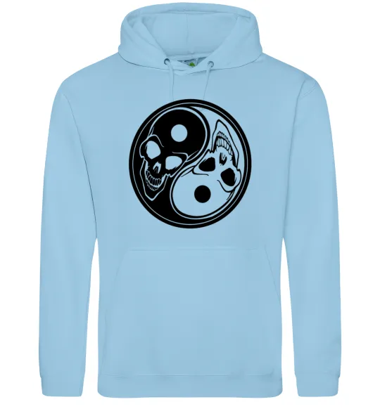Чоловіча толстовка (худі) Інь Янь Блакитний фото