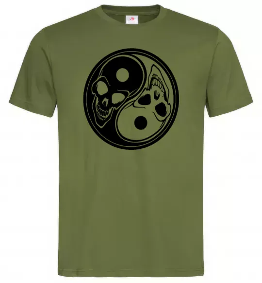 Мужская футболка Інь Янь Оливковый фото