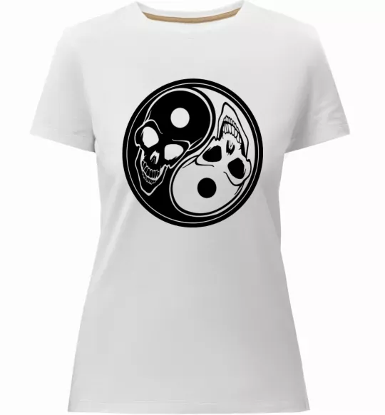 Жіноча преміум футболка Інь Янь Білий фото
