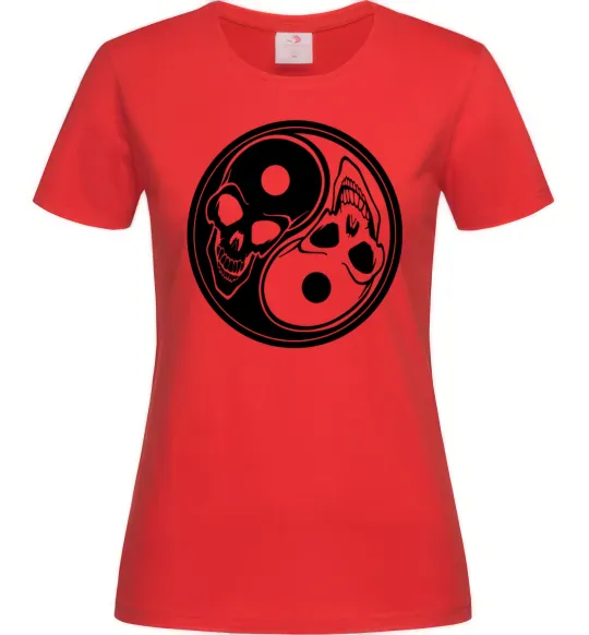 Жіноча футболка Інь Янь Червоний фото