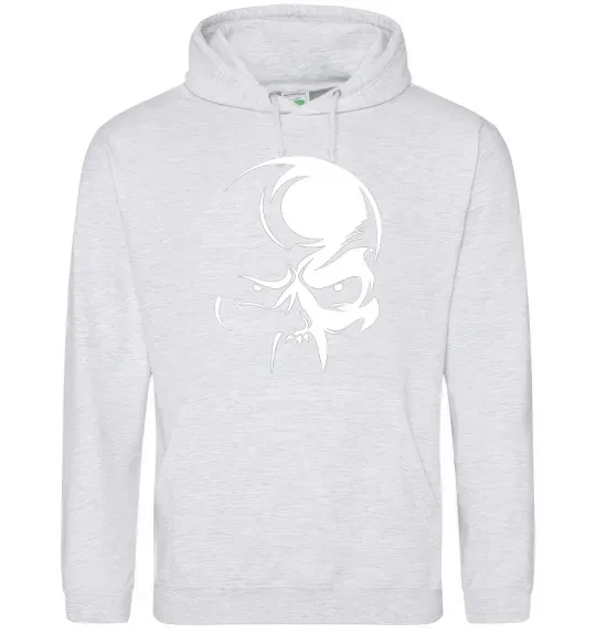 Женская толстовка (худи) Черепок Серый меланж фото