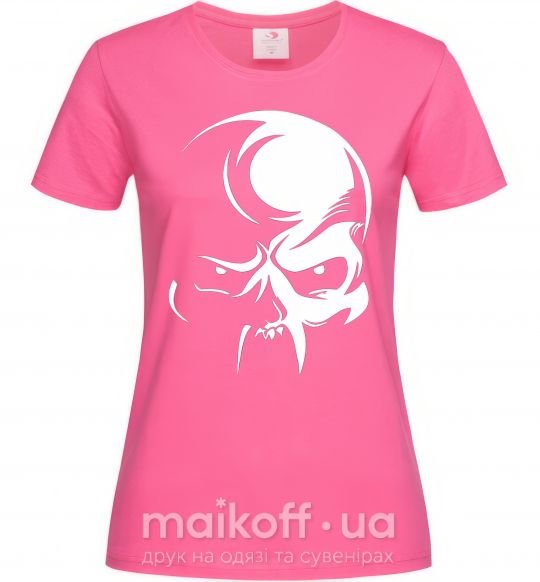 Жіноча футболка Черепок Яскраво-рожевий фото