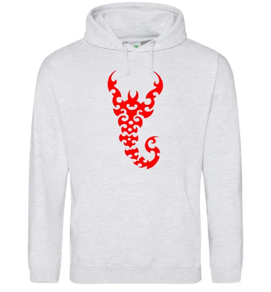 Мужская толстовка (худи) Скорпіон Серый меланж фото