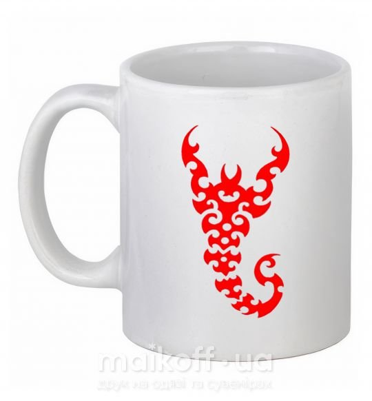 Чашка керамічна Скорпион Білий фото