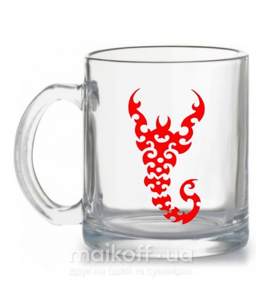 Чашка скляна Скорпион Прозорий фото