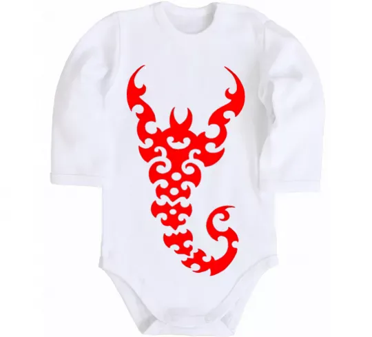 Дитячий бодік Скорпіон Білий фото