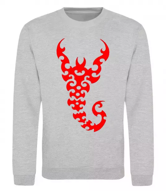 Свитшот Скорпіон Серый меланж фото