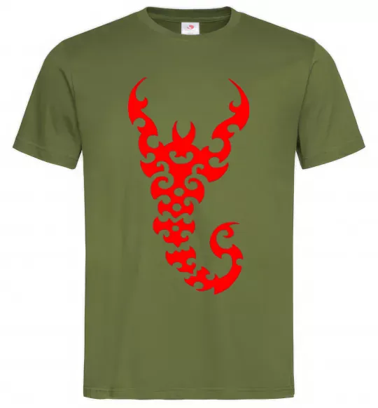 Мужская футболка Скорпіон Оливковый фото