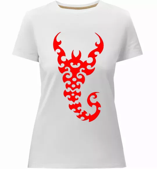 Женская премиум футболка Скорпіон Белый фото