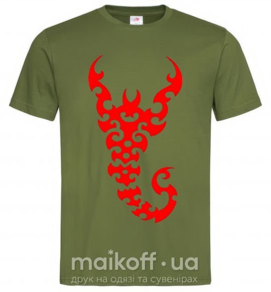 Мужская футболка Скорпион Оливковый фото