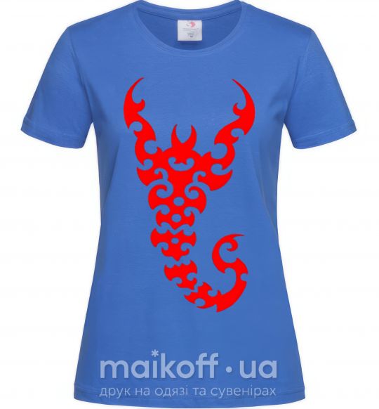 Женская футболка Скорпион Ярко-синий фото