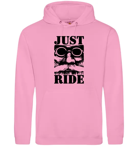 Мужская толстовка (худи) Just ride Розовый фото