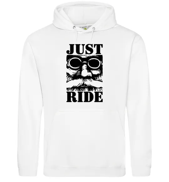 Женская толстовка (худи) Just ride Белый фото