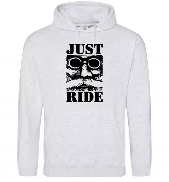 Женская толстовка (худи) Just ride Серый меланж фото