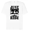 Футболка Оверсайз Just ride Білий фото