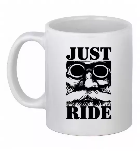 Чашка керамічна Just ride Білий фото