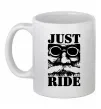Чашка керамічна Just ride Білий фото
