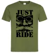 Чоловіча футболка Just ride Оливковий фото