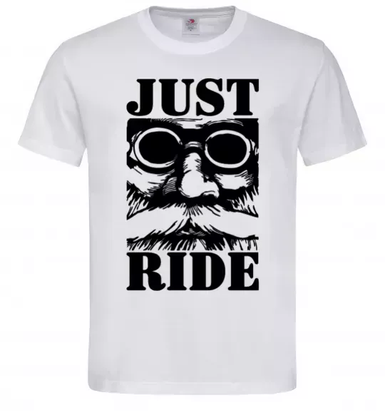 Чоловіча футболка Just ride Білий фото