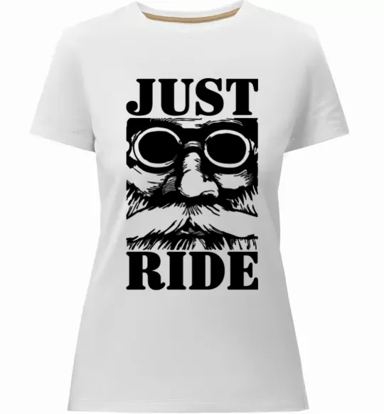 Жіноча преміум футболка Just ride Білий фото