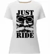 Жіноча преміум футболка Just ride Білий фото