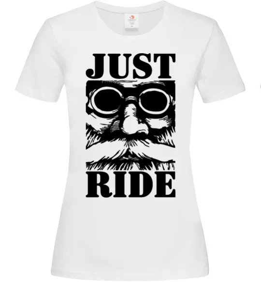 Жіноча футболка Just ride Білий фото