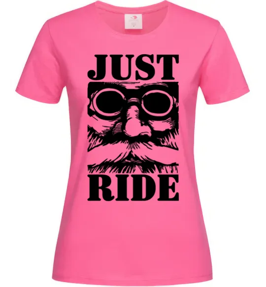 Жіноча футболка Just ride Яскраво-рожевий фото