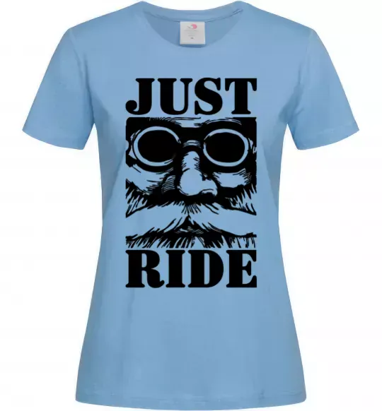 Жіноча футболка Just ride Блакитний фото