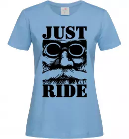 Жіноча футболка Just ride Блакитний фото