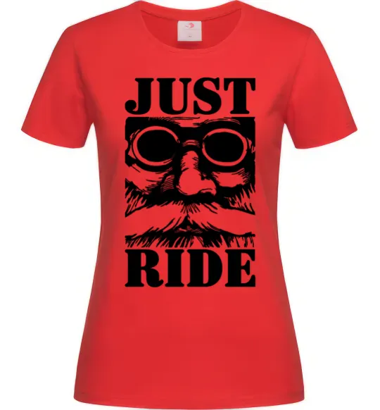 Жіноча футболка Just ride Червоний фото