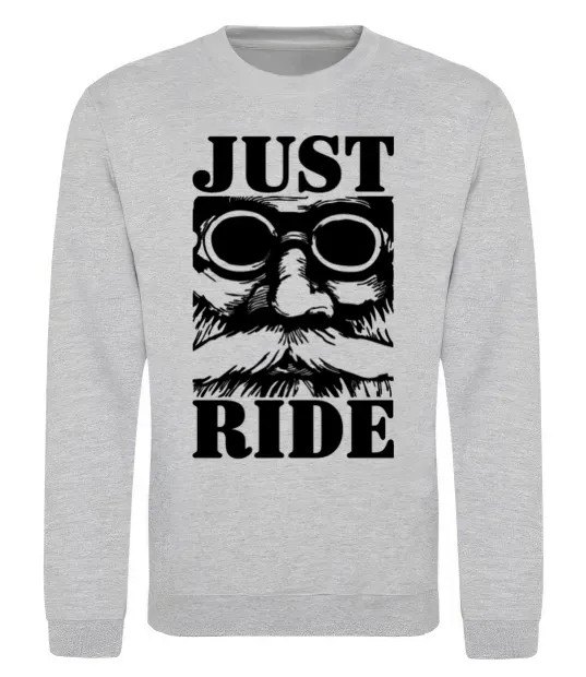 Свитшот Just ride Серый меланж фото
