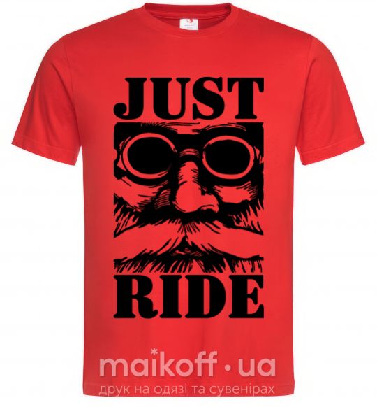 Чоловіча футболка Just ride Червоний фото