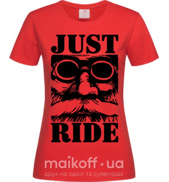 Жіноча футболка Just ride Червоний фото