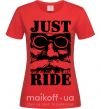 Жіноча футболка Just ride Червоний фото