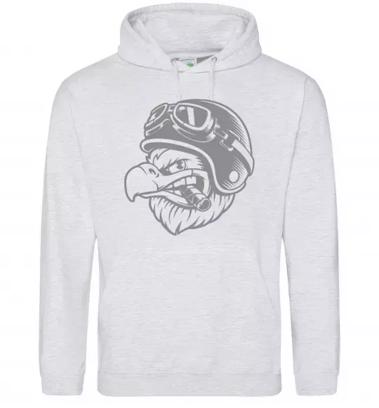 Женская толстовка (худи) Eagle в шоломі Серый меланж фото