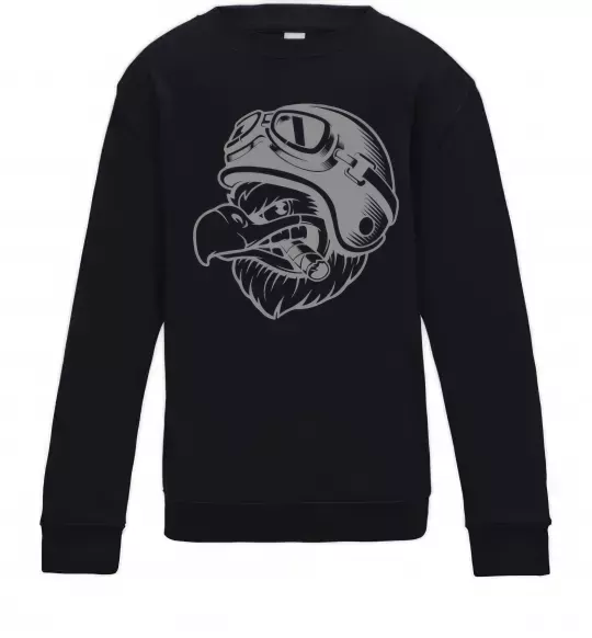 Детский Свитшот Eagle в шоломі Черный фото