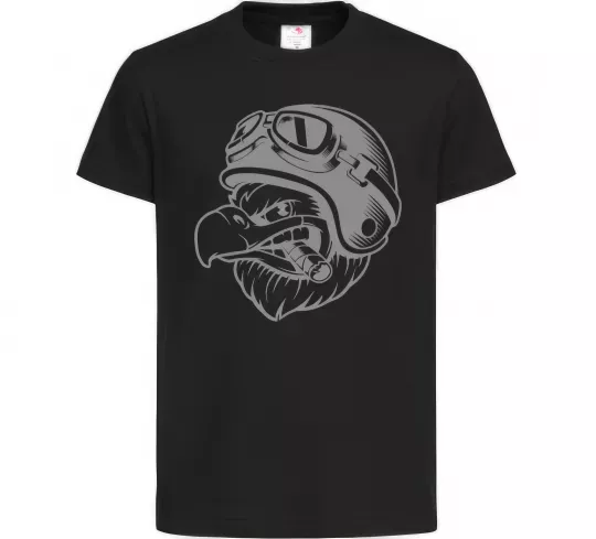 Дитяча футболка Eagle в шоломі Чорний фото