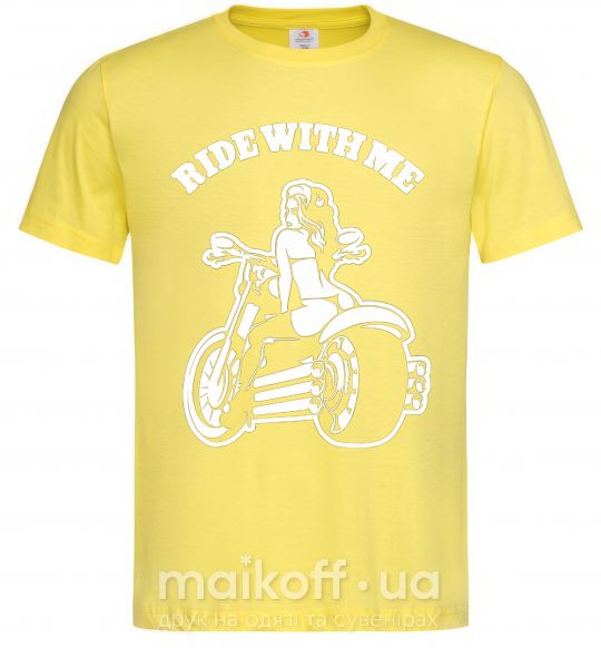 Мужская футболка Ride with me Лимонный фото