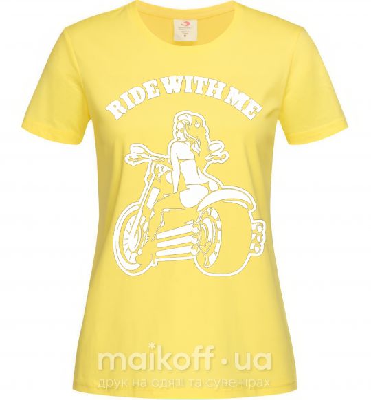 Жіноча футболка Ride with me Лимонний фото