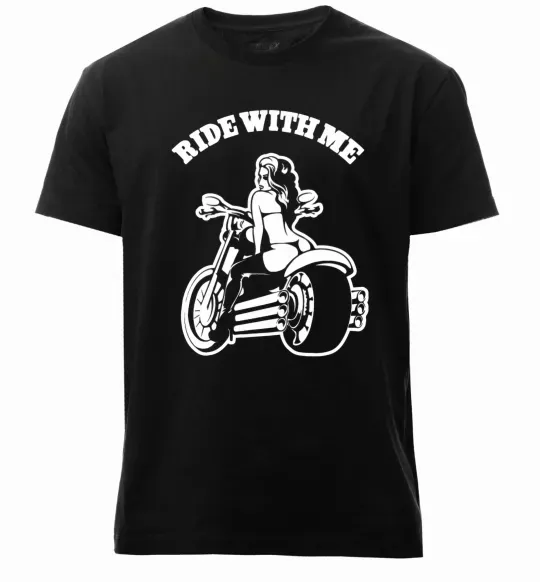 Мужская премиум футболка Ride with me Черный фото