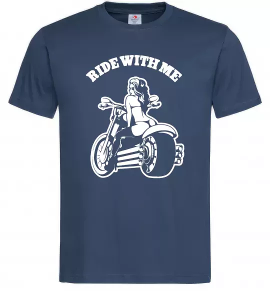 Чоловіча футболка Ride with me Темно-синій фото