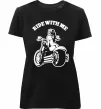 Женская премиум футболка Ride with me Черный фото