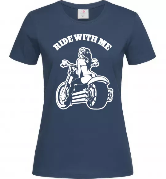 Жіноча футболка Ride with me Темно-синій фото