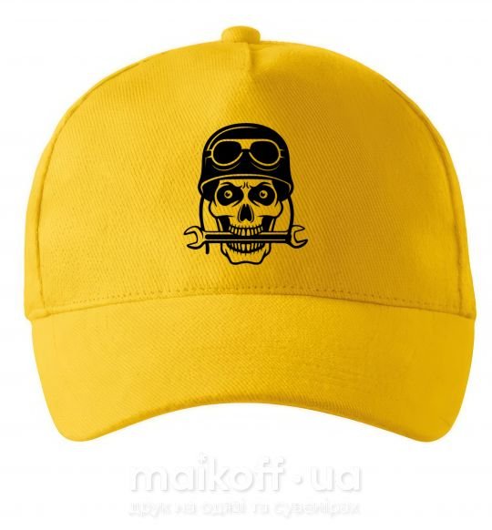 Кепка Skull in helmet Солнечно желтый фото