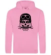 Мужская толстовка (худи) Skull in helmet Розовый фото