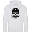Мужская толстовка (худи) Skull in helmet Серый меланж фото