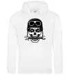 Жіноча толстовка (худі) Skull in helmet Білий фото