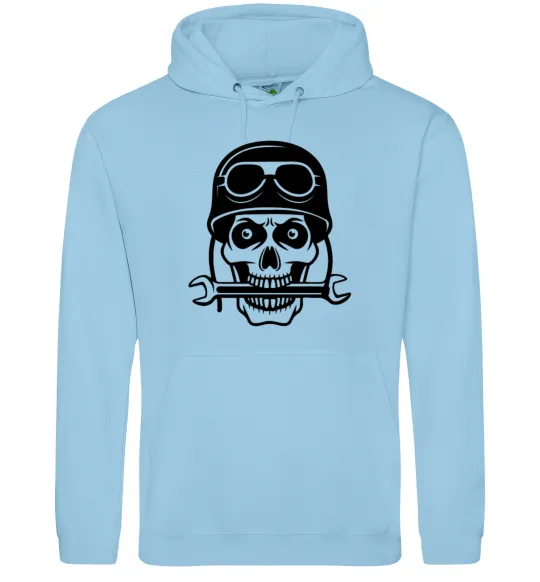 Женская толстовка (худи) Skull in helmet Голубой фото